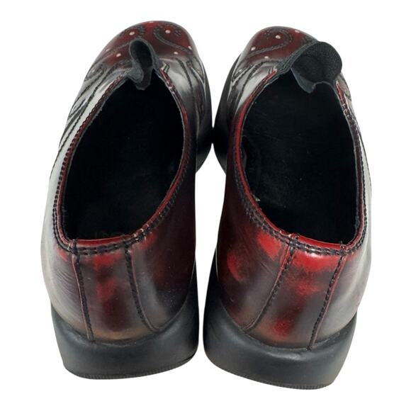 Vintage Women's Dansko EU 37 US 6.5 Golden Gate Retro Y2K Red Leather Clogs - Picture 3 of 13